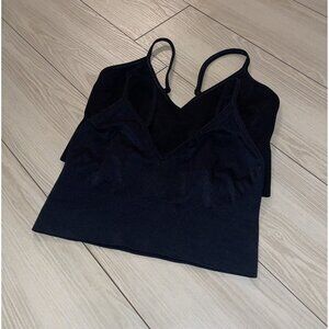2 Gap Body Seamless Bralettes Bras Unlined Wire Free Womens M Medium Black